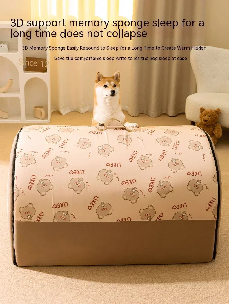 Big Dog Nest Winter Warm Dog House Removable and Washable Dog Bed Seasonal Large Dog House Type Pet Sleeping Supplies, Cat Nest